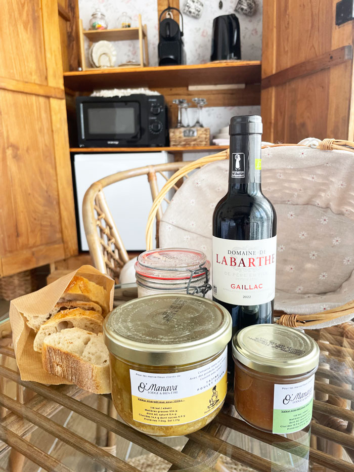 Panier repas de notre chambre d'hôte à Virac